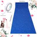 Shihanee Sequin Aisle Runner for Wedding Glitter Rug with Carpet Tape Sparkly Prom Outdoor Floor Birthday Carpet Runner for Ceremony Event Graduation Party(2 x 15 ft,Blue)