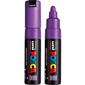 posca uni PC-7M Water-Based Paint Markers, Broad Tip (4.5-5.5mm), Violet, 2 Count