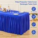Wish Care 2 Pack Royal Blue Rectangle Table Clothes for 6 Foot Tables, Polyester Fitted Tablecloths 6t Stretch Table Cover for Wedding, Birthday, Parties, Trade Show, Craft Show, Size: 72" x 30" (6 Ft - 2 Pcs)