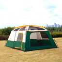 KTT Extra Large Tent 12 Person(A),Family Cabin Tents,2 Rooms,3 Doors and 3 Windows with Mesh,Straight Wall,Waterproof,Double Layer,Big Tent for Outdoor,Picnic,Camping,Family Gathering