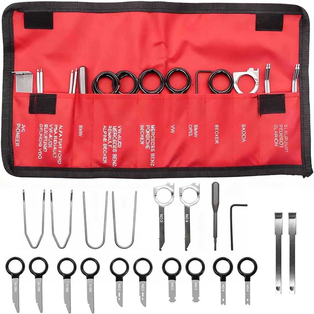 20pcs Radio Removal Tool Kit,Universal Stereo CD Player Removal Key Kit for Most Car and Truck O-050