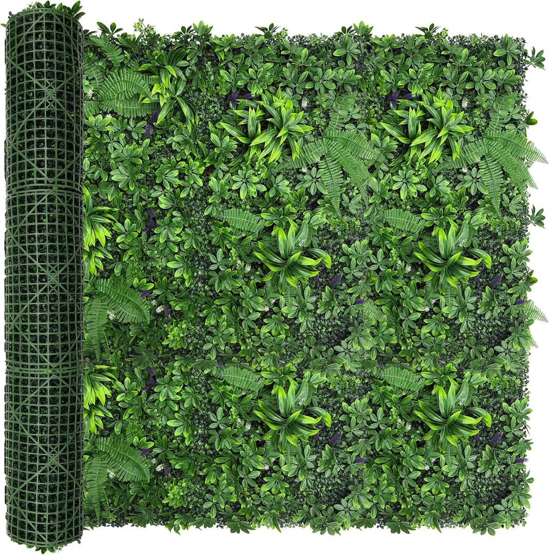Artificial Green Boxwood Grass Wall Roll: 60"x128"(53.5 SQFT) UV Protected Ivy Privacy Hedge Fence Screen for Chain Link Fences Panel Indoor,Outdoor Patio Balcony & Garden (3d Style 3)