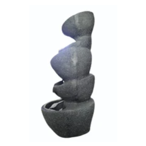 SereneLife Premium 4-Tier Stone Tabletop Water Fountain, Indoor/Outdoor Decor, Adjustable Pump Stone Water Fountain