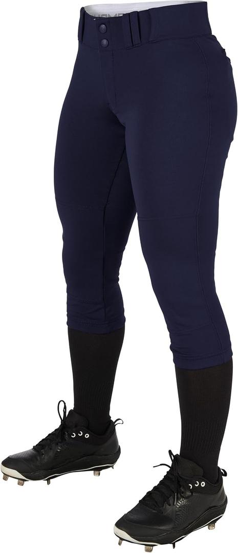 CHAMPRO Women's Tournament Traditional Low-Rise Polyester Softball Pant, Medium, Navy