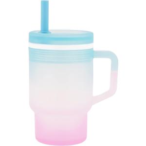 Infantino My 1st Tumbler, 9 Oz. Silicone Sippy Cup with Straw & Handle, Spill-Resistant Baby Cup for On-the-Go, BPA-Free Transition Bottle, Twilight Bloom