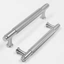 FILTA 10 Pack 5 Inch(128mm) Hole Centers Brushed Stain Nickel Knurled Cabinet pulls, Kitchen Cabinet Handles Cabinet Hardware for Cabinets Cupboard Handles Drawer pulls