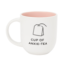 Cup "CUP OF ANXIE-TEA" ,  White and Pink