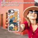 for iPhone 16E Case Cute - Compatible with Magsafe - Durable Shockproof 6.6 ft Drop Impact Phone Case - Funny Cats Party Design (6.1") Glitter Pink