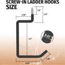HUHOLE 4 Pack 5.7 Inch Screw in Ladder Hooks for Garage Wall | Utility Hangers with 65 lb Capacity for Ladders, Chairs, Bikes, Hoses, Wheelbarrows and Wall Mount Storage