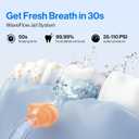 usmile C10 Portable Water Flosser for Travel Mothers Day Gifts, 95-Day Battery, 4 Modes, 360 Nozzle, 180ml Tank, IPX7 Waterproof, Dentist-Recommended for Braces, Implants & Sensitive Gums (Blue)
