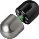 Capsule Fidget Toy for Adults, Metal Fidget Spinner with Spinning Top, EDC Toy Haptic Fidget Slider Coin, Slide Push for Stress Anxiety Relief, Stainless Steel, Silver Black
