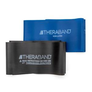 THERABAND Resistance Bands Set, Professional Elastic Band For Upper & Lower Body Exercise, Strength Training without Weights, Physical Therapy, Lower Pilates, & Rehab, Blue & Black, Advanced