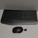 Wireless Keyboard and Mouse Combo - Full-Sized Ergonomic Keyboard with Wrist Rest, Phone Holder, Sleep Mode, 2.4G Quiet Keyboard for PC Laptop, Complete Work Setup for Office or Home -Trueque KM23