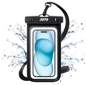 JOTO Universal Waterproof Phone Case for iPhone 16 15 14 13 Plus Pro Max, IPX8 Cellphone Dry Bag 12 11 Pro Max XR X 8 7 6S Plus SE, Galaxy S23 S22 S21 S20+ S20 S10 Plus Note, Pixel up to 7" -Black