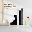 Ceramic Bookends Decorative 1 Pair, Chaos-Proof Shelves, Zen-Proof Mind, Book Shelf Accessories for Book Lovers