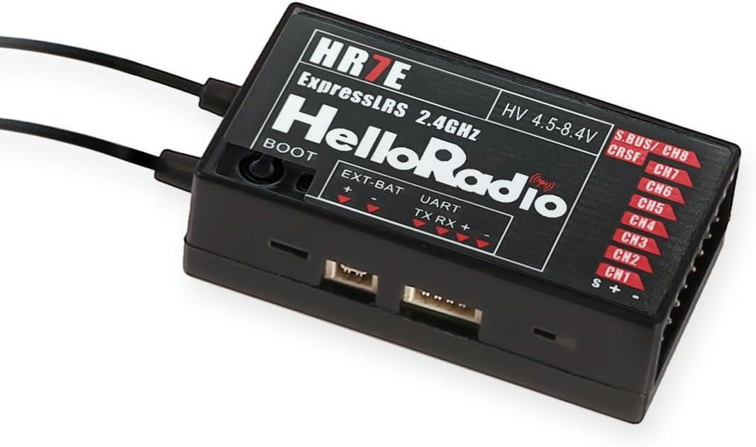 HelloRadio 8CH ELRS PWM Receiver 2.4GHz HR7E Express LRS Receiver Module for FPV Fixed Wing RC Airplane Car Boat Vehicles