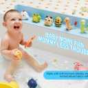 Cushore 3-Ft Bathtub Splash Guard PlayPad with Strong Suction Cups, Toy Tray Caddy Holder Storage, No-Leak, Mess-Free Bath Time for Kids, Blue