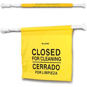 Alpine Restroom Closed for Cleaning Sign - Caution Door Barricade Signs, English & Spanish Yellow Safety Hanging Sign for Commercial Bathrooms Maintenance (1-Pack)