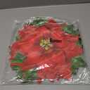 Remerry 6 Pcs Leather Christmas Poinsettia Placemats Poinsettia Shape Table Mats Washable Christmas Placemats Set of 6 for Indoor Outdoor Party Kitchen Winter Dining Table Decor Gifts