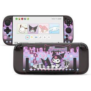Kuitmor Dockable PC Protective Case Compatible with Switch 2 Model 2025, All-Round Protection Hard Protective Shell for Switch 2 2025 Accessories(Dark Purple Kuromi)