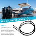 2pcs Boat Throttle and Shift Cables Compatible with Mercury MerCruiser Marine Force Outboard Engine 600A/4000 Series Controller(Gen 1/CC179xx, Gen2/CC189xx)
