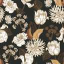 WESTICK Dark Moody Flower Wallpaper 17.5"x100" Self Adhesive Waterproof for Bedroom Cabinets Walls Vintage Botanical Wallpaper