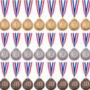 Favide 24 Pieces Gold Silver Bronze Award Medals-Winner Medals Gold Silver Bronze Prizes for Competitions, Party,Olympic Style, 2 Inches