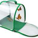 Small Butterfly Habitat, Insect Mesh Cage, Caterpillar Enclosure, Critter Cage, Bug Terrarium Portable Carry Handle Easy to Observe 8 x 8 x 8 Inches