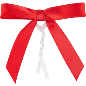 Restaurantware - Gift Tek 3 x 2.5 Inch Satin Ribbon Bows, 4000 Twist Tie Bows - Pre-Tied, Vibrant, Red Polyester Gift Wrapping Bows, for Treat Bags, Crafts, Packages, Decoration- Restaurantware
