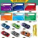 Valentine's Day Cards for Kids- 24 Metal Die-Cast Racing Cars with Valentine's Cards Bulk, Valentine's School Classroom Exchange Gifts, Valentine's Party Favor Supplies for Kids, Valentine Prizes