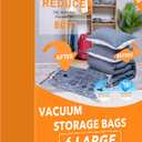 GONGSHI Vacuum Storage Bags, Space Saver Seal Bags For Clothing, Travel Luggage,Blankets, Comforters, Pillows, Clothes Storage.6 Large