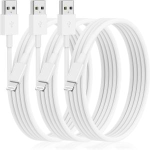 3Pack [Apple MFi Certified] Long iPhone Charging Cable 10ft-Apple Lightning to USB Cable Wire - 10 Foot iPhone USB Charger Cords for iPhone 14 13 12Pro/Pro Max XR X 8 7 6 5 Plus SE (10 feet, White)