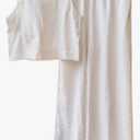 Women's Two Piece Sets Sleeveless Linen Tank Crop Top Wide Leg Pants Set Jumpsuits Medium