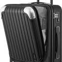 LEVEL8 Grace Carry on Luggage, 20 Inch Hard Shell Suitcases with Spinner Wheels, Abs+Pc Hard Case Luggages with Tsa Lock, Black