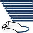 Oudain 9 Pcs Kids Glasses Strap with Snap Button Elastic Adjustable Eyeglass Band Nonslip Glasses Holder for Kids Safety Eyewear Retainers for Toddler Sports Eye Glass Sunglasses Lanyard (Navy Blue)