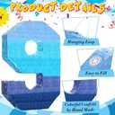 Sratte Number 1 2 3 4 5 6 7 8 9 Piata with Stick Blindfold Confetti, Gradient Blue Piata for Kids Boys Girls Birthday Party Anniversary Decorations Supplies(Number 9)