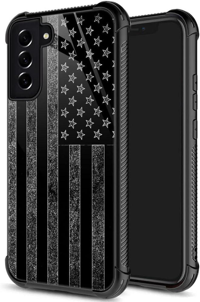 ZHEGAILIAN for Samsung Galaxy S21 Case, Military-Grade Protection, All-Around Shockproof Corners, Anti-Scratch Phone Case for Samsung Galaxy S21 - Gray Flag
