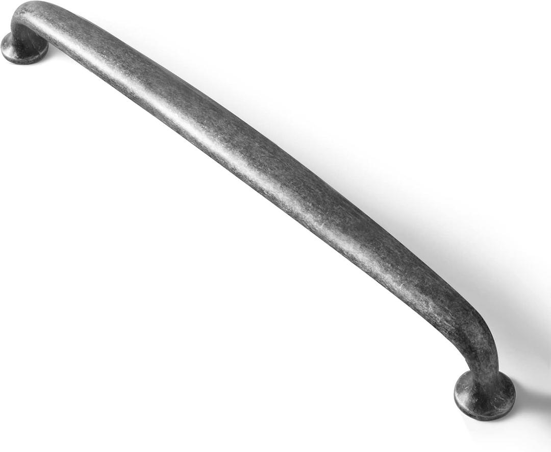 Goo-Ki 6 Pack Weathered Nickel Drawer Handles, 7.56'' (192mm) c-c Antique Iron Cabinet Pulls Handle Vintage Retro Bar Pull Kitchen Hardware for Cupboard Bathroom