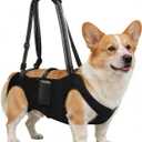 Dog Lift Harness with Pocket Full Body Dog Harness with Adjustable Handle Dog Carrying Sling Pet Legs Support Sling for Senior Dogs Joint Injuries Post Surgery Recovery Hiking, Black, L