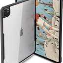 TineeOwl iPad Pro 11 inch Case 2022, 2021, 2020, 2018 (4th, 3rd, 2nd, 1st Generation) Ultra Thin, Clear Back, Flexible TPU Absorbs Shock, Supports Apple Pencil Wireless Charging (Black/Clear Back)