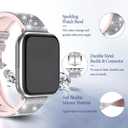 Smart watch band for women lady's strap waterproof dressy diamond Bling silicone iwatch band ultra2 42mm 44mm 45mm 46mm 49mm wristbands lightweight replacement band 10/9/8/7/6/5/4 blue 38mm 40mm 41mm