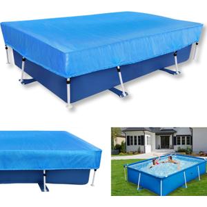 118x79 Rectangle Pool Cover 10 ft x 6 ft Regular Frame Swimming 9 x 6 Pool Cover 118 X 79inch Rectangular Swimming Pool Cover Rainproof Dust Cover PE Blue Dustproof for Above Ground Pool