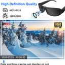 Camera Sunglasses Sports Action Glasses Camera 1080P Video Camera Glasses UV Protection Polarized Lens Support Photos/Videos Recording mit 16GB Micro SD Card and Card Reader for Outdoor Activities