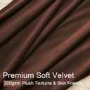 96 inches Long Brown Velvet Blackout Curtains for Living Room Bedroom Luxury Vintage Light Blocking Thermal Insulated Pinch Pleated Drapes, Tan 2 Panels with Hooks Track,Sliding Door,Terracotta
