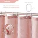 Siiluminisoy Pink Shower Curtain with Tassel Woven Fabric Boho Shower Curtain Cute Farmhouse Textured Tufted Chevron Striped 72 x 72 Bathroom Shower Curtain