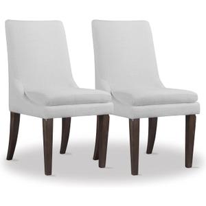 Upholstered Dining Chairs Modern Sidechair Performance Fabric High Back Armlesschair for Diningroom Kitchen,White,Set of 2(1 Box)