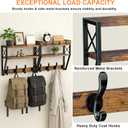 Upgraded 32-inch Coat Rack Wall Mount with Shelf, 4 in 1 Versatile Coat Hanger Key Holder Wall Mount, 3-Tier Entryway Wall Shelf with 12 Hooks and Mail Holder for Living Room Bedroom Bathroom