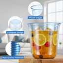 Ziliny 100 Pcs Disposable Stemless Glasses 12oz Crystal Plastic Wine Glasses Clear Classic Pet Cup for Meeting Weddings Birthdays Cocktail Christmas Party Supplies (Light Blue)