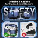 for AirPods Pro Case Cover [Safety Lock] [Magnetic One-Click Open] [Military Shockproof Armor] Double Rugged Outdoor Wireless Charging Case for AirPods Pro 1st Generation with Keychain, Blue