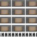 SUNVIE Low Voltage Step Lights Outdoor 5W LED Stair Lights with Horizontal Louver Faceplate Deck Lights for Steps Stairs Fences 12V 3000K 3.2FT ETL Listed Wire, Fastlock2 Connectors Included, 12 Pack